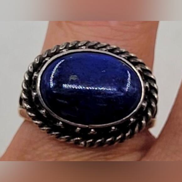 Vintage 925 Sterling Silver Ring Navajo Lapis Lazuli Grace & Gilo SZ. 6.25 RARE - Picture 12 of 15